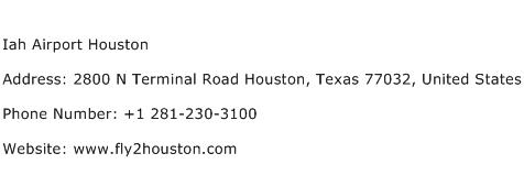 Iah Airport Houston Address Contact Number