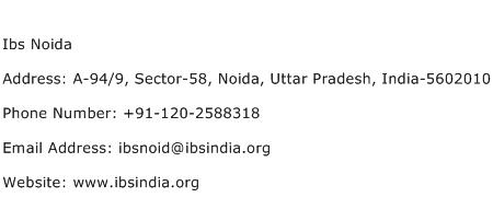 Ibs Noida Address Contact Number