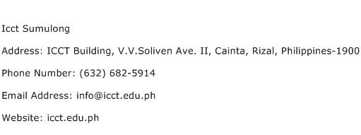 Icct Sumulong Address Contact Number