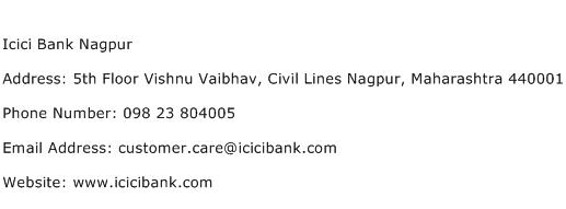 Icici Bank Nagpur Address Contact Number