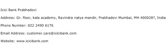 Icici Bank Prabhadevi Address Contact Number