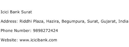 Icici Bank Surat Address Contact Number