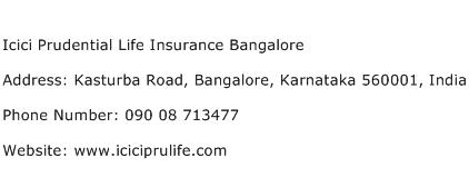 Icici Prudential Life Insurance Bangalore Address Contact Number