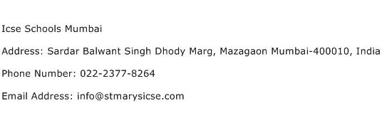 Icse Schools Mumbai Address Contact Number