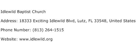 Idlewild Baptist Church Address Contact Number