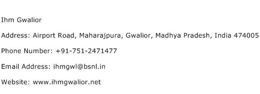 Ihm Gwalior Address Contact Number