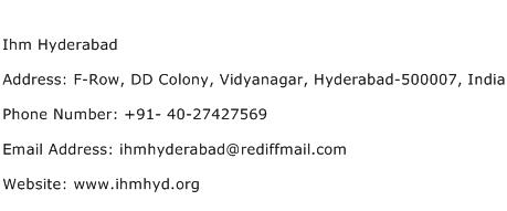 Ihm Hyderabad Address Contact Number