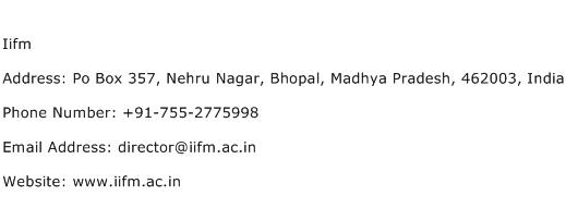 Iifm Address Contact Number