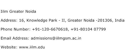 Iilm Greater Noida Address Contact Number