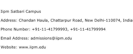 Iipm Satbari Campus Address Contact Number