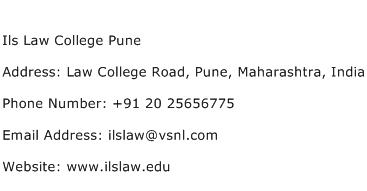Ils Law College Pune Address Contact Number