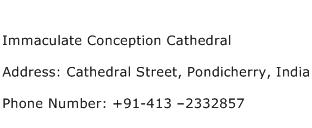 Immaculate Conception Cathedral Address Contact Number