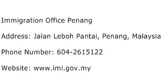 Immigration Office Penang Address Contact Number