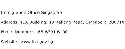 Immigration Office Singapore Address Contact Number
