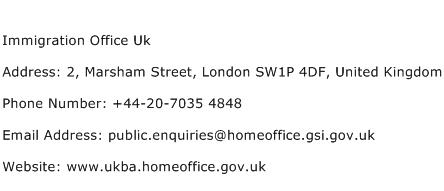Immigration Office Uk Address Contact Number