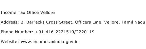 Income Tax Office Vellore Address Contact Number
