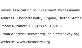Indian Association of Investment Professionals Address Contact Number