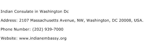Indian Consulate in Washington Dc Address Contact Number