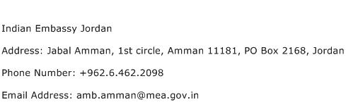 indian embassy in jordan contact number