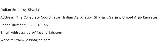 Indian Embassy Sharjah Address Contact Number