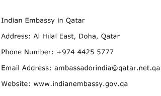 Indian Embassy in Qatar Address Contact Number