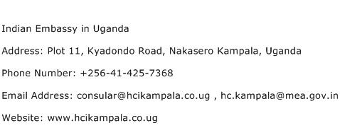 Indian Embassy in Uganda Address Contact Number