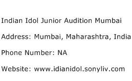 Indian Idol Junior Audition Mumbai Address Contact Number