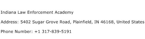 Indiana Law Enforcement Academy Address Contact Number
