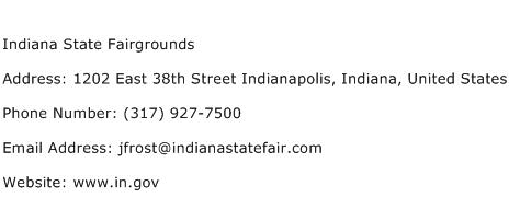 Indiana State Fairgrounds Address Contact Number