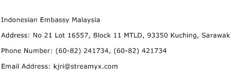 Indonesian Embassy Malaysia Address Contact Number