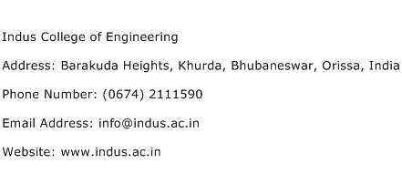 Indus College of Engineering Address Contact Number