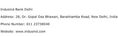 Indusind Bank Delhi Address Contact Number