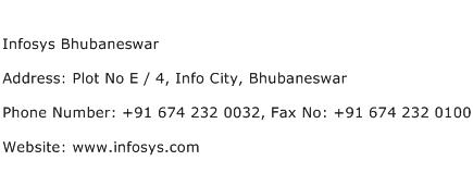 Infosys Bhubaneswar Address Contact Number