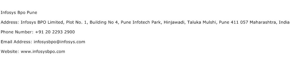 Infosys Bpo Pune Address Contact Number