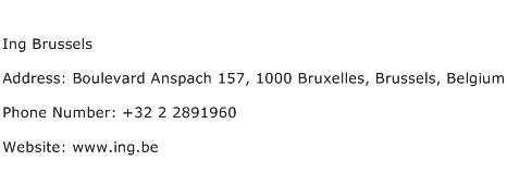Ing Brussels Address Contact Number