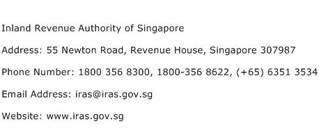 Inland Revenue Authority of Singapore Address Contact Number