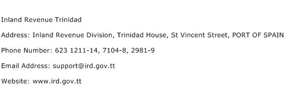 Inland Revenue Trinidad Address Contact Number