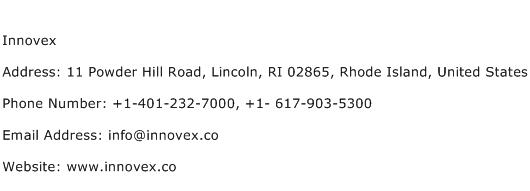 Innovex Address Contact Number
