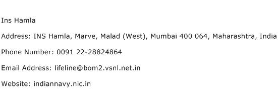 Ins Hamla Address Contact Number