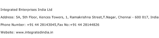 Integrated Enterprises India Ltd Address Contact Number