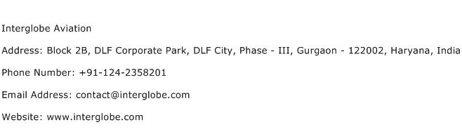 Interglobe Aviation Address Contact Number