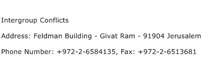 Intergroup Conflicts Address Contact Number
