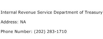 Internal Revenue Service Department of Treasury Address Contact Number