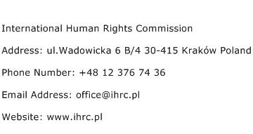 International Human Rights Commission Address Contact Number