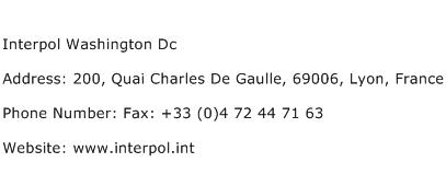 Interpol Washington Dc Address Contact Number