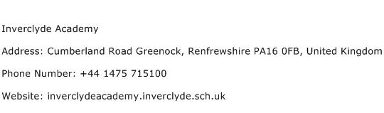 Inverclyde Academy Address Contact Number