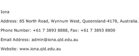 Iona Address Contact Number