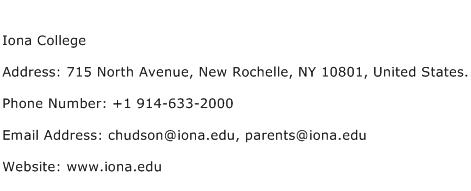 Iona College Address Contact Number