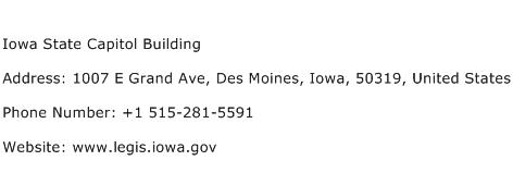 Iowa State Capitol Building Address Contact Number