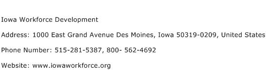 Iowa Workforce Development Address Contact Number